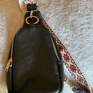 Black Leather Crossbody Bag